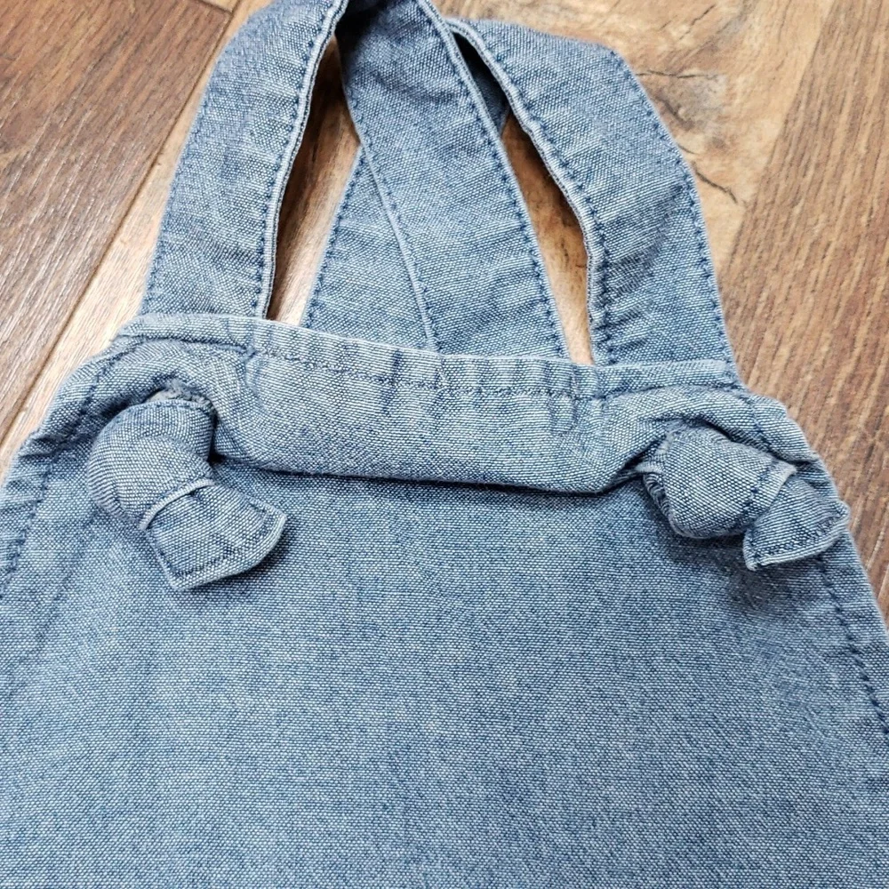 Carter's Blue Overall Style Romper with Ruffles on Back, Size 9 Months